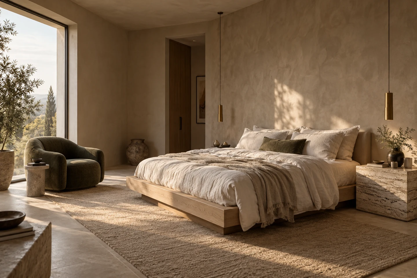 Dormitorio de tonos claros
